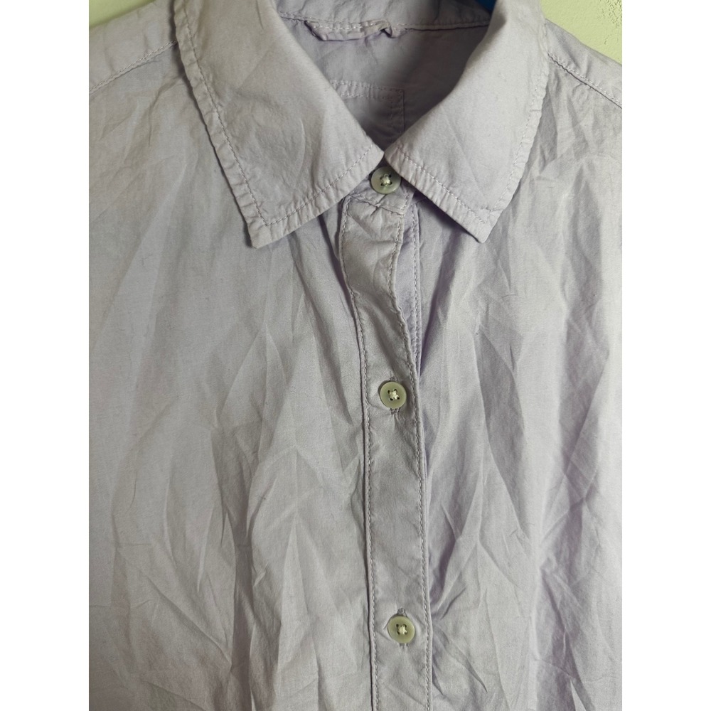 Aerie Good Day Button Down Shirt Lavender Purple Striped Oversized XXS Cotton - Picture 4 of 8